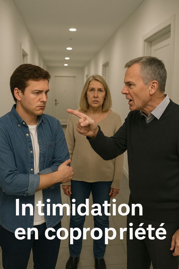 Infographie présentant cinq actions pour prévenir l’intimidation en copropriété : code de conduite, canaux officiels, formation du CA, médiation, documentation
