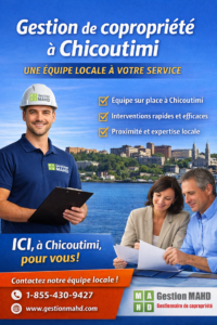 Gestion MAHD offre un service de gestion de copropriété à Chicoutimi avec une équipe locale sur place.