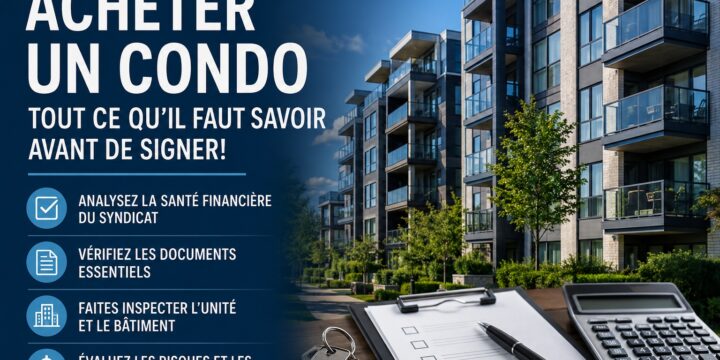 Acheteur analysant les documents d'une copropriété avant l'achat d'un condo au Québec